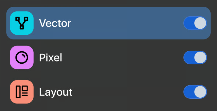 Affinity sisältää samaan aikaan työkalut kuvankäsittelyä, vektoripiirtämistä ja taittamista varten